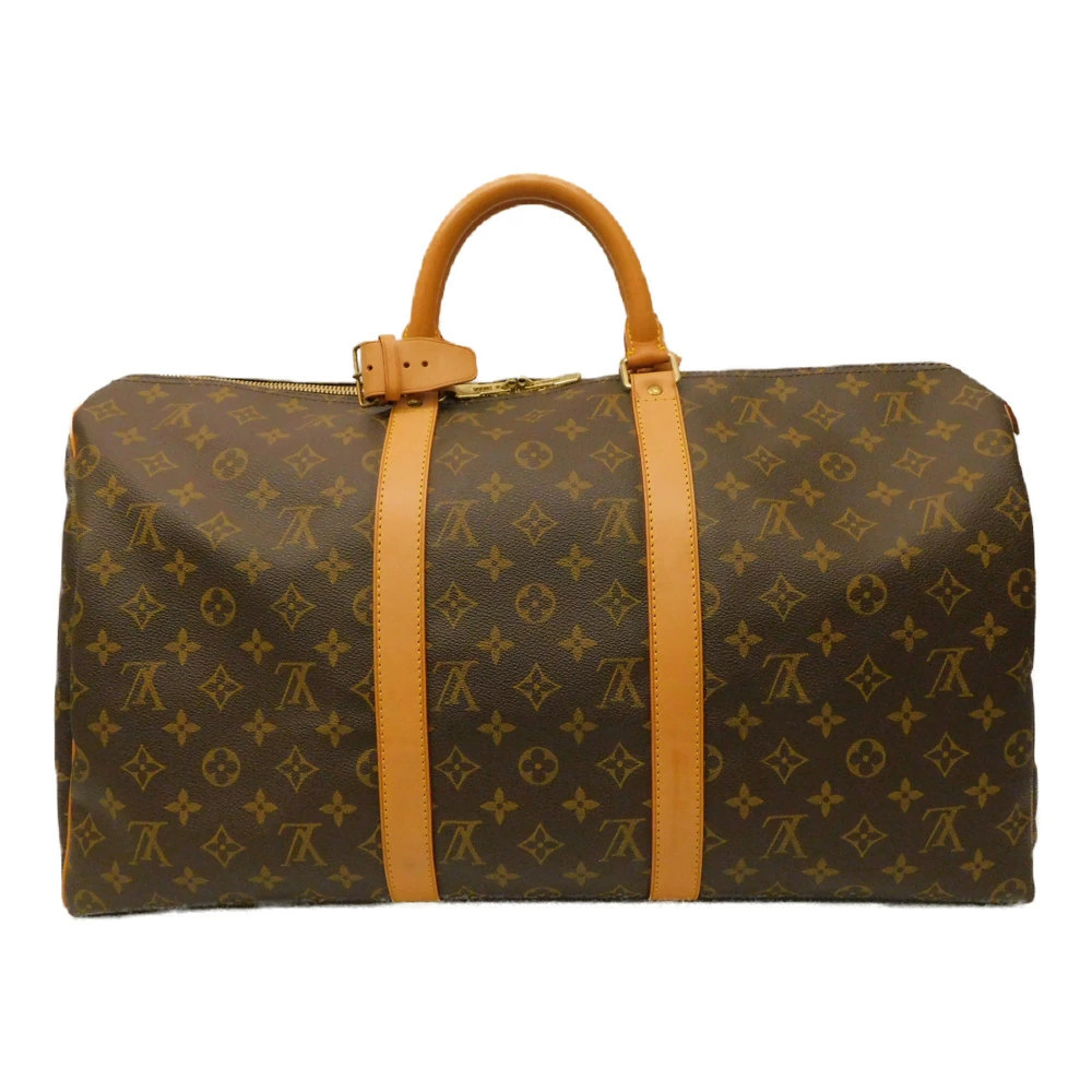 Louis Vuitton Monogram Bag Padlock Key Boston Keepall Brown